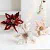 1PC Gift Fake Flowers Ornament Velvet Glitter Artificial Christmas Flowerws Fake Flore