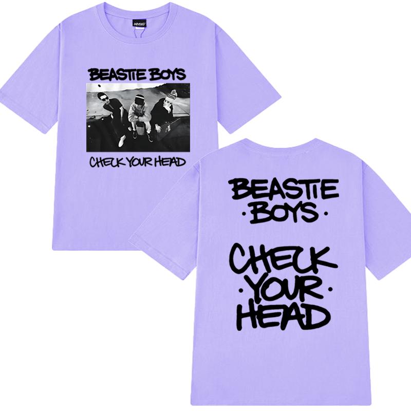 Hip Hop Groups Beastie Boys Check Your Head Album Print T Shirt Unisex Vintage Summer Short Sleeve T-shirts Men Women Cotton Top
