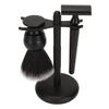 3pcs Trimming Brush Set Black Beard Care Safety Trimming Blade Brushes Kit with Stand Holder for