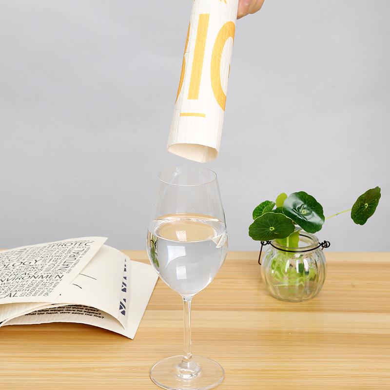 1PC Kitchen Printed Absorbent Dishcloth Cellulose Cleaning Cloths Wet Dry Household Rag Reusable