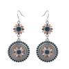 1 Pair Classic Hook Earrings Beads Ethnic Style Tassel Charm