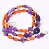 Natural Amethyst Carnelian Garnet Gemstone Beads Necklace 3-15 Mm 18" UB-8023 UB-8023