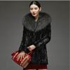 Autumn and Winter New Imitation Fur Coat, Imitation Mink Fur Coat Women's Medium and Long Style, Fur Imitation Raccoon Fur Collar