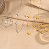 3PCS Fashion Temperament Four Leaf Clover Collarbone Chain Bracelet Earring Set