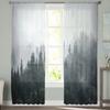 Misty Foggy Mountain Landscape Sheer Curtains Bedroom Voile Curtain Living Room Window Sheer Curtains Kitchen Tulle Drapes