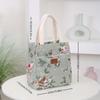 Floral Canvas Tote Bag Large Capacity Lunch Bag for Women Multipurpose Shoulder Handbag KTY