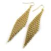 [N3695] - Golden 'Kilimanjaro' Designer Earrings (geometric)