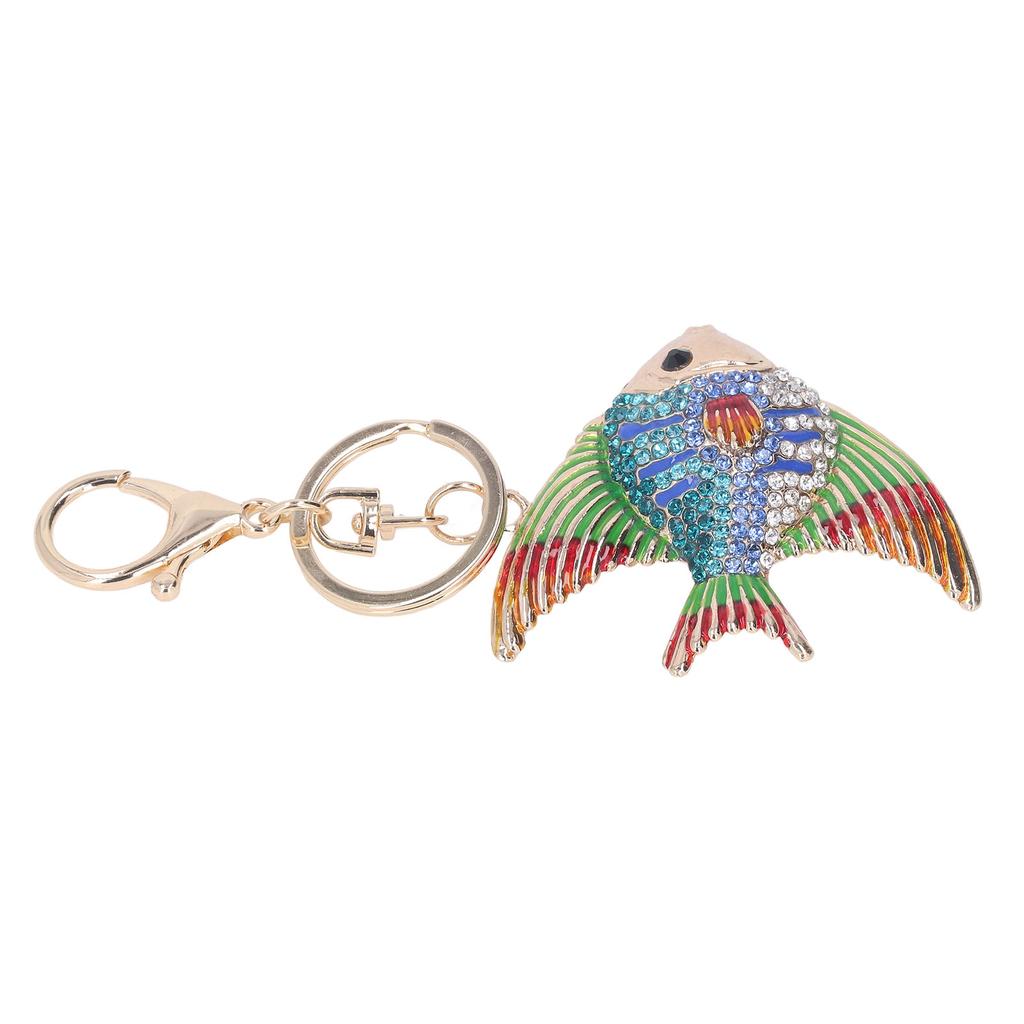 Fish Keychains Shiny Metallic Luster Cute Tropical Fish Rhinestones Fish Key Chain Hand Crafted for