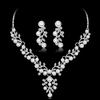 Women Elegant Faux Pearl Rhinestone Leaves Necklace Earrings Wedding Jewelry Set