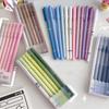 12pcs/box Simplicity Gel Pen Fashion Gradient Pen Solid Color 0.5mm Black Ink Gel Pen Lovely Stationery Pen Writing Supplies