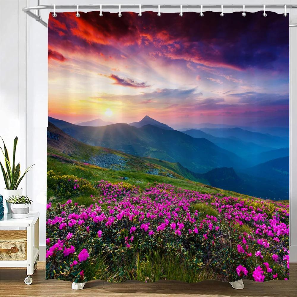 3d Printing Green Forest Waterfall Shower Curtains Waterproof Bathroom Curtain With Hooks Bath Curtain 180*200 Polyester Fabric