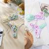 2025 Floral Bandeau Bikini: European & American Style, Sexy Split Swimwear for Women
