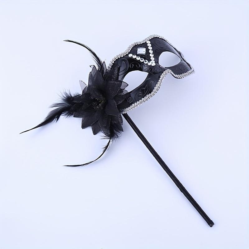1 Pc Halloween Mask Venetian Carnival Side Flower Holding Mask Masquerade Party Stage Performance Plastic Mask