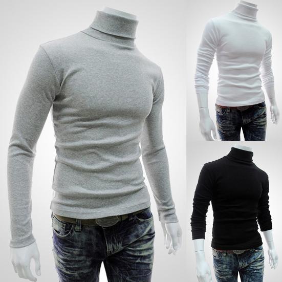 Warm Knitted Shirt Chic Top Turtleneck Solid Color Stretchy Knitted Shirt