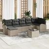 VidaXL 8-Piece Garden Sofa Set with Grey Cushions Poly Rattan 3354811