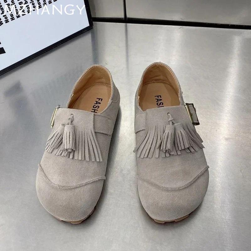 Women Suede Flats Loafers Shoes Fringes Fashion Sport Sneakers 2024 Trend Autumn Running Shoes Casual Walking Dress Mujer Shoes