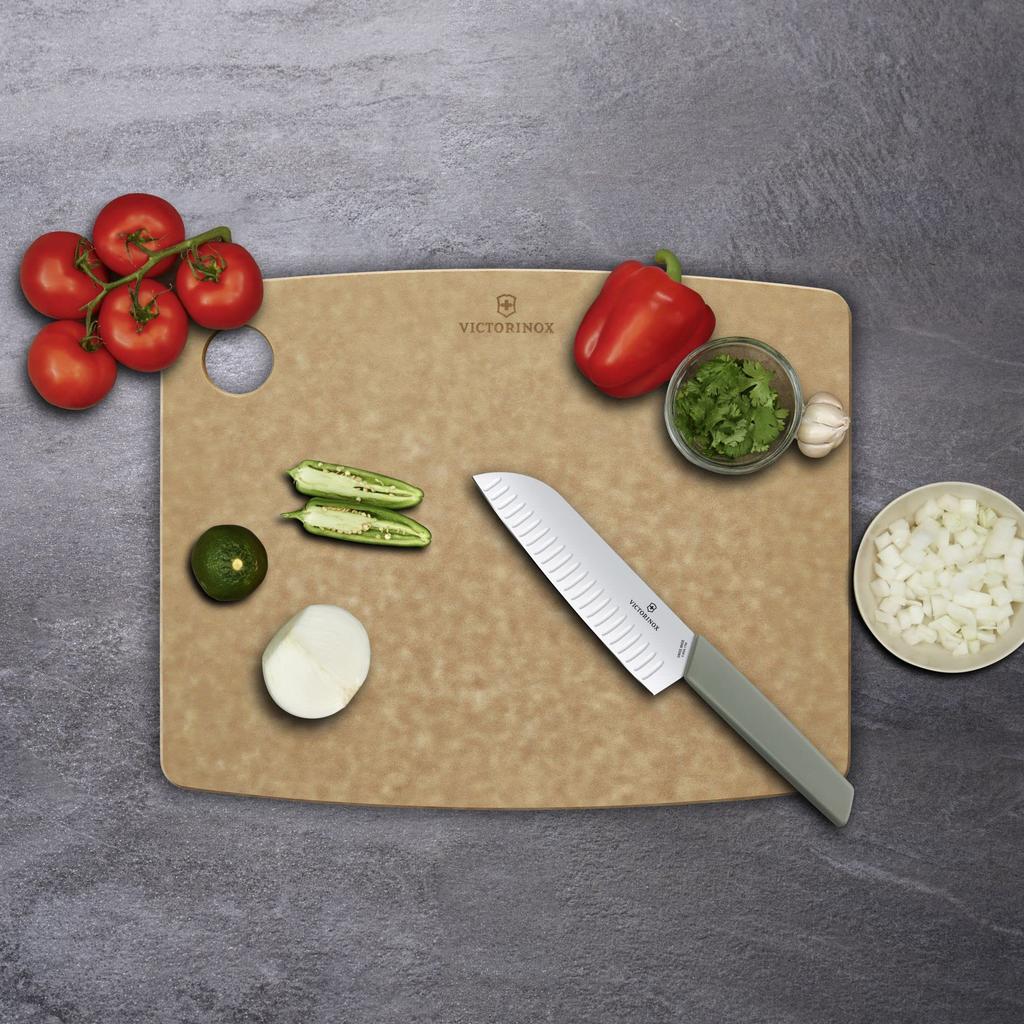 Victorinox Kitchen Series Durable Cutting Board M Brown Stylish and Sustainable Wood Fiber Material Dishwasher Safe Heat Resistant Outdoor Camping