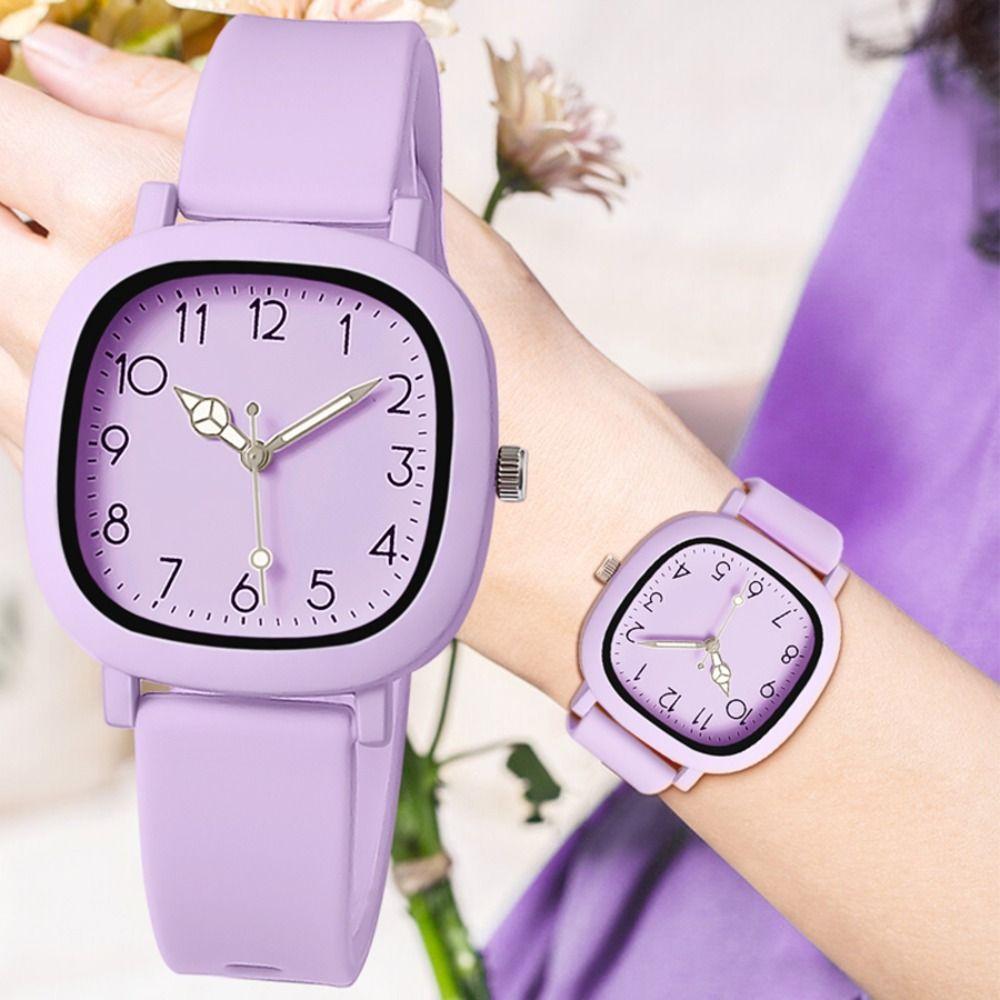 Stainless Steel Quartz Wristwatches Silicone Ladies Watches Sports Women Clock