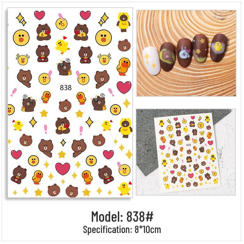 Adorable Pet Nail Decals: Rabbit, Puppy, Kitten Stickers