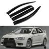 4Pcs Black Acrylic Car Window Wind Deflectors Tinted Awning Shield Rain Sun Snow Shelters For Mitsubishi Lancer EX 2008-2017