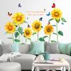 XY9019 Sunflower Wall Sticker Bedroom Cozy Living Room Decorative Stickers Removable Supply Printing