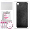 apgo Protective Skin Sticker for the Back Compatible with Sony Xperia X Performance, Wrap Film, Foil, Vinyl - Pattern Black Leather