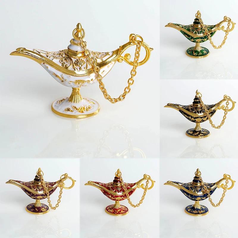 Divine Wishing Lamp Aladdin Lamp Ornament Living Room Decoration Vintage Palace Style Gongyen Home Festivals Dinner Decor Crafts
