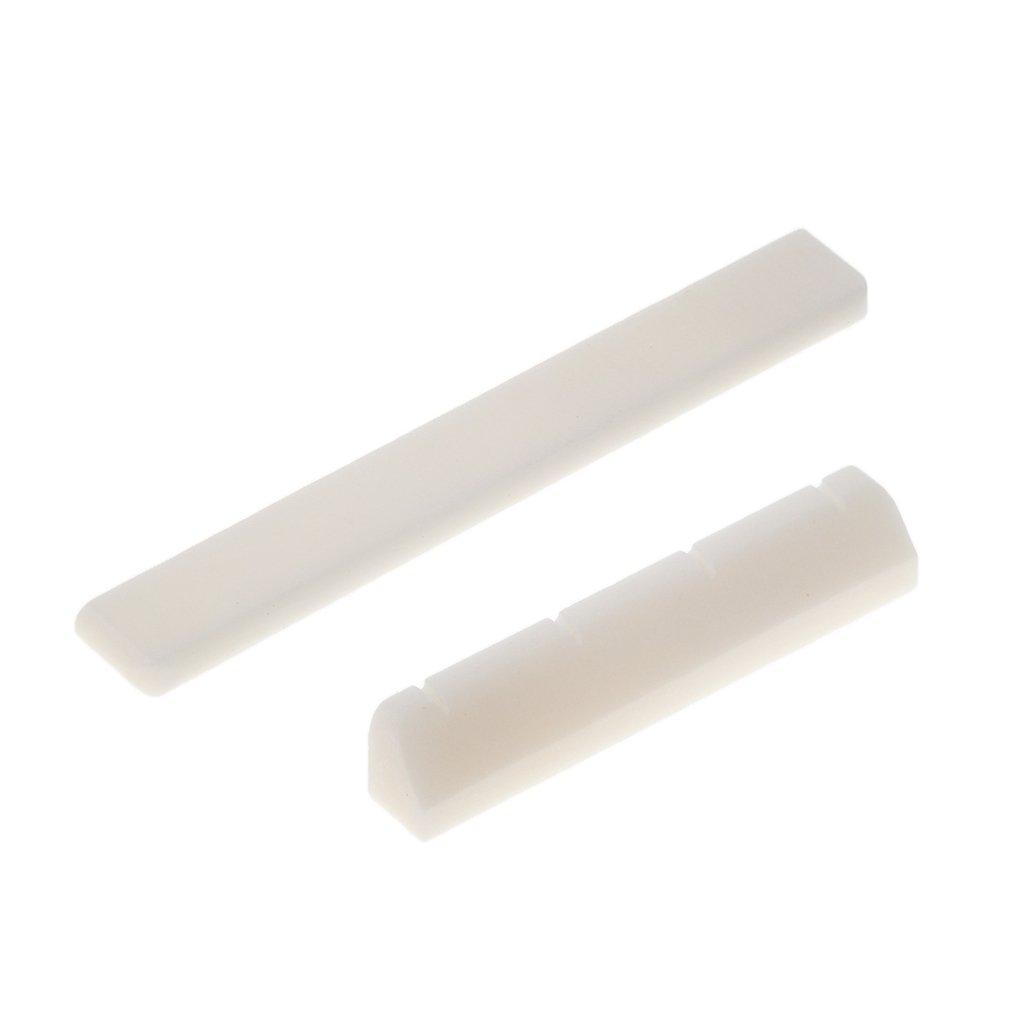 SONONIA 2 Sets Cow Bone Bridge Saddle for Ukulele Stringed Instrument Parts White