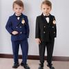 Kids Suit Set Fashionable Double-breasted Buttons Formal Flower Boy Wedding Banquet Outfit Children Host Piano Performance Costume