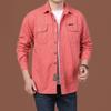 Men's Casual Loose-Fit Long-Sleeve Shirt - Solid Color, Large Size, Autumn Workwear with Pocket