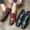 Fashion Leather Men Shoes Dress Penny Slip On Loafers Genuine Leather Business Shoes Men Soft Wedding Casual Shoes For Man