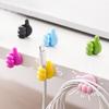 10Pcs Colorful Silicone Thumb Wall Hooks Strong Adhesion Cable Clip Rust-proof Key Hangers Desktop Storage Hook