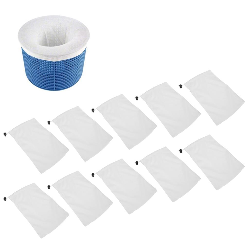 10Pcs Filter Bag Swimming Pool Skimmer Mesh Dust Strainer Bags Replacement Cleaning Tools