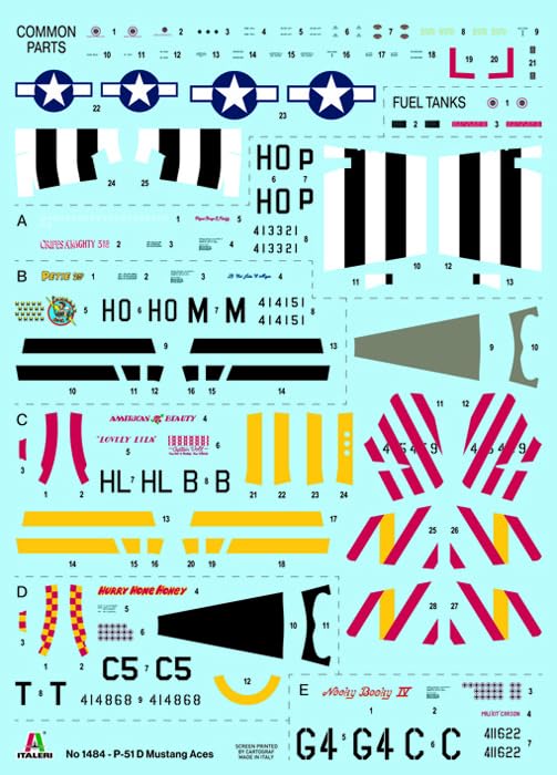 Italeri WWII American Mustang Ace Plastic Model Kit IT1484 1/72 P-51D (Airplane)