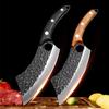 Kitchen Knives Cleaver Meat Chopping Vegetable Butcher Boning Knives Wood Handle Hand Forged Chef Slicing Knife with Hole Knives