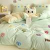 Bedding Pure Cotton Four-piece Set, Quilt Cover, Quilt Cover, Bed Sheet, Human Dormitory Three-piece Set
