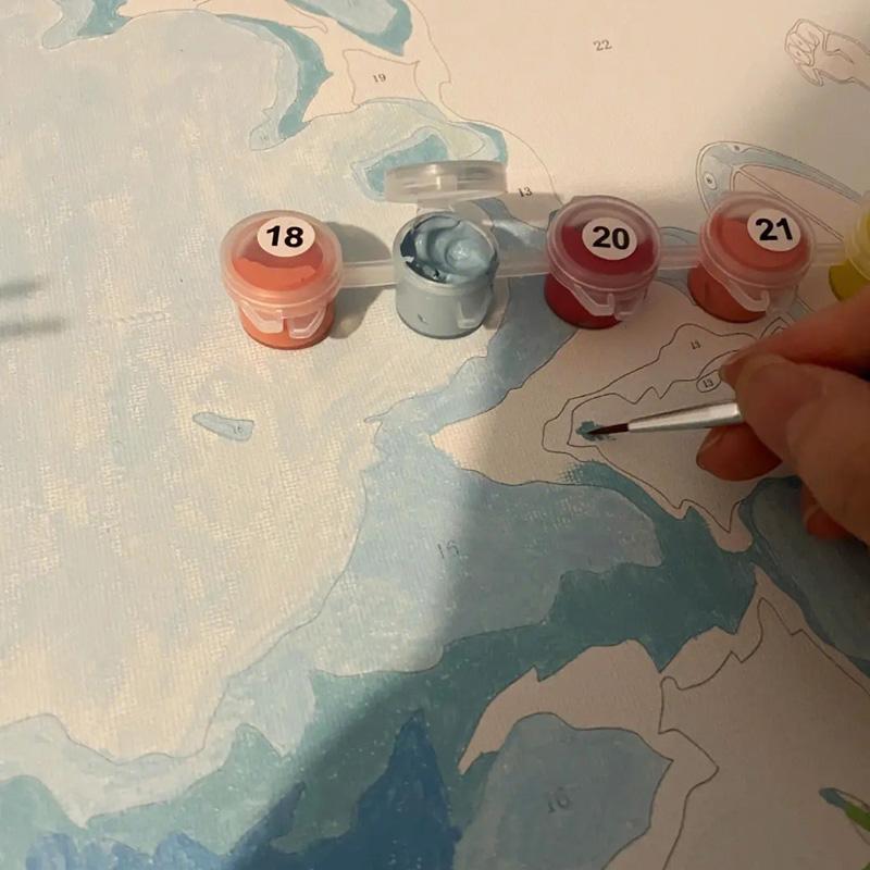 LS2101 Digital Oil Painting Watercolor Landscape Color Elephant Head DIY Painting Digital Kit Living Room Decoration Painting Christmas Gift