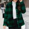 Women's Fashion Casual Long Sleeve Plaid Button With Pocket Jacket