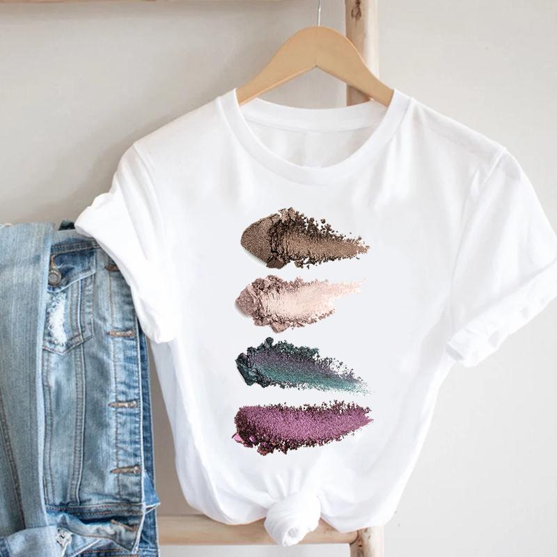Women Crown Eye Lashes Eyelashes Summer Fashion Tshirt Short Sleeve Lady Print Tee Top Female Clothing Casual Graphic T-shirt