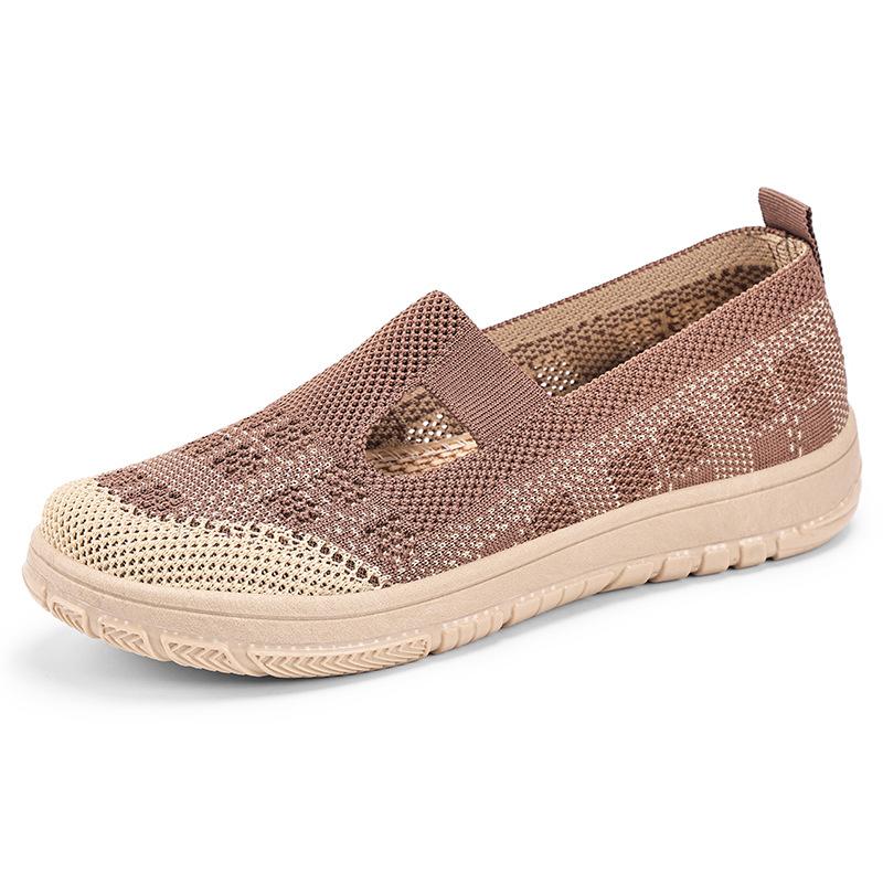 Shoes Women's Shoes Versatile Casual Shoes Breathable Fly-woven Shoes One-pedal Lazy Shoes Soft Sole Comfortable Mother Shoes Women's Single Shoes