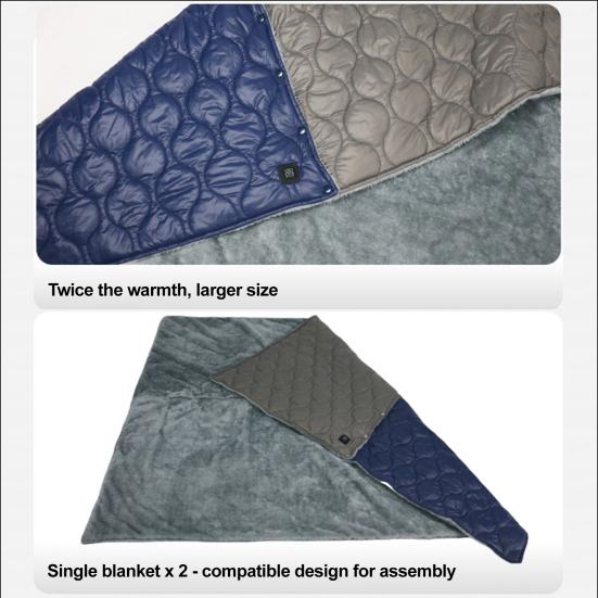 USB Rechargeable Heating Blanket Portable Heated Cape Electric Blanket with 3 Heat Levels 10 H Auto Shut-Off Overheat Protection