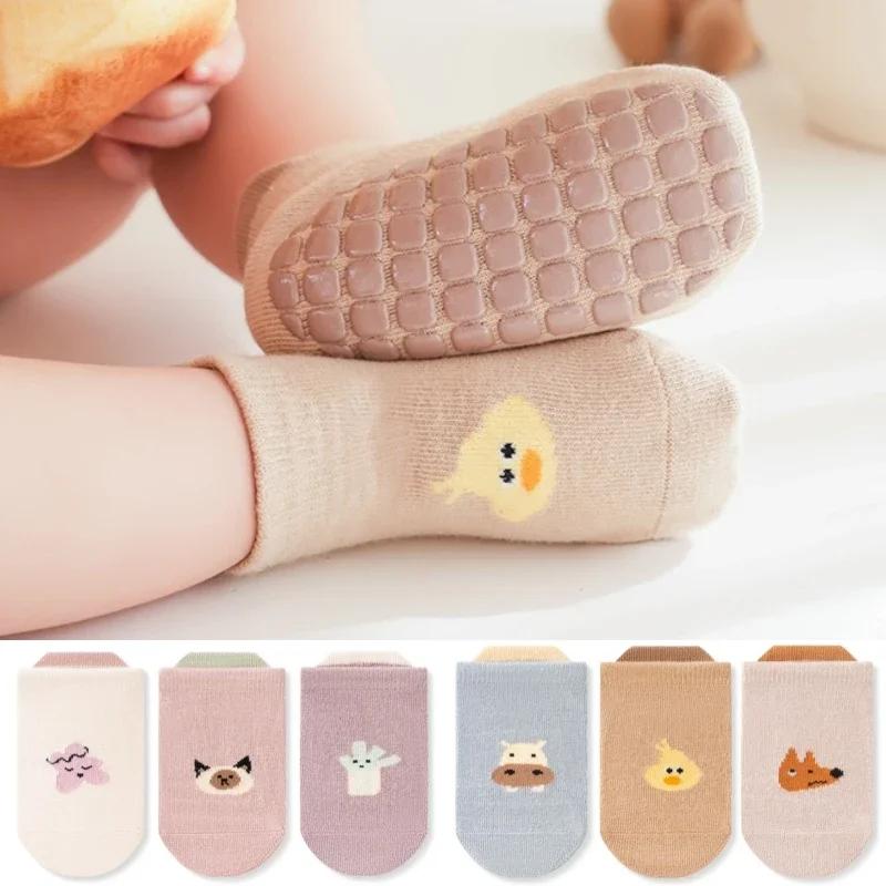 6 Pairs of Children's Anti Slip Walking Socks, Children's Socks for All Seasons, Soft and Comfortable Fabric, Cartoon Pattern