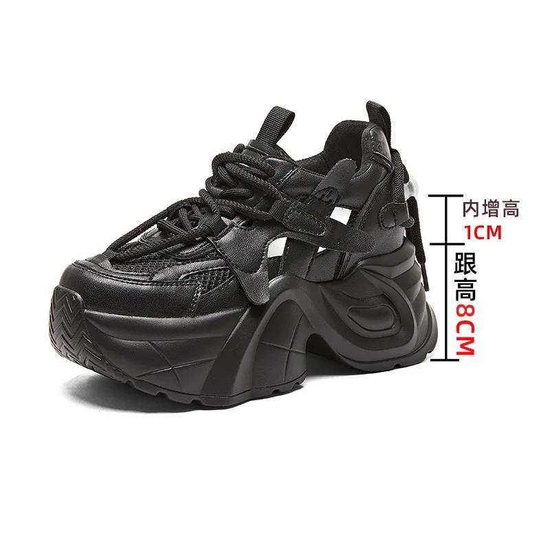 2025 Women's Platform Shoes Sneakers Genuine Leather Women's Casual Shoes Wear-resistant Sports Shoes for Women Tenis De Mujer