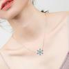 Women Frozen Snowflake Necklace Christmas Gift Silver Plated Rhinestone Crystal Pendant Chain