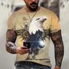 Men T Shirt Animal Print 3D Eagle Print T-shirt Summer Casual Short Sleeve Retro Harajuku Oversized Clothing Tops