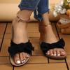 Ladies Shoes Open Toe Women's Slippers Outdoor Daily Slippers Women Bow Tie Leopard Plus Size Flat with Sandals