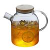 1L Glass Teapot Heat-Resistant Flower Tea Pot Kettle Large Clear Fruit Juice Container Ceramic Household Drinkware