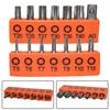 14 Pcs Set 25mm Torx Screwdriver Bits with Hole T5-T40 Electric Screw Driver Adapter