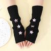 Y2K Star Gloves for Women Girls Japanese Harajuku Sweet Lolita Arm Sleeves Autumn Winter Arm Warmers Knitted Mittens Accessories