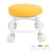 Low Roller Seat PU Leather Low Stool Mute Wheel Swivel Low Height Round Roller Chair for Home Office